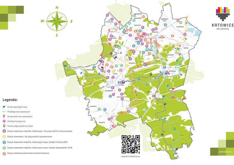 Mapa Ścieżek Rowerowych 2019 w Katowicach
