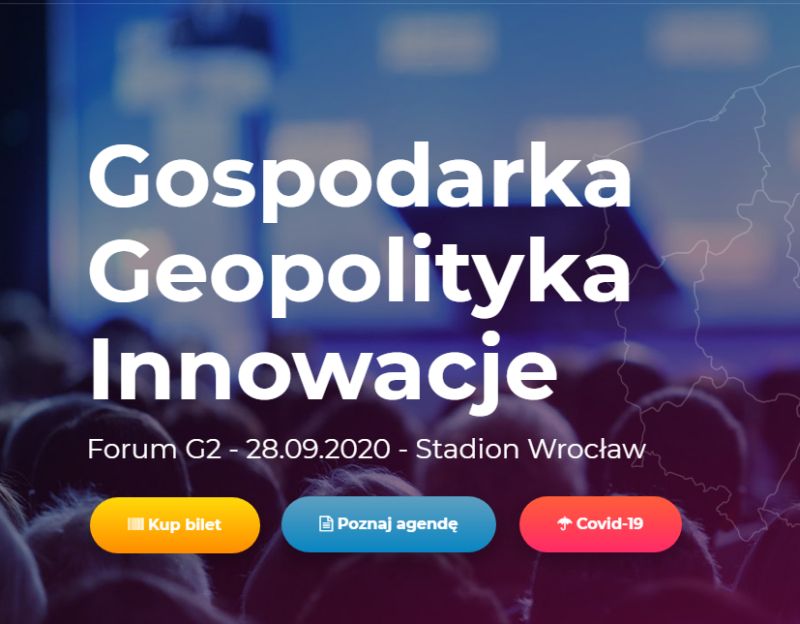 Forum G2 - Geopolityka, Gospodarka, Innowacje na wrocławskim Stadionie - banner